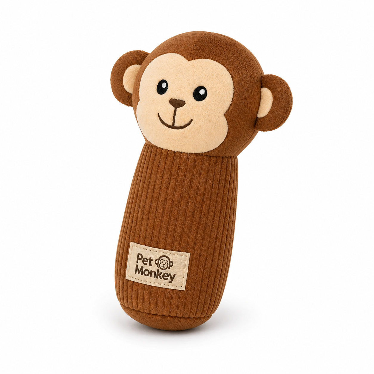 Pet Monkey Plush Dog Toy – Soft Squeaky Monkey Toy for Dogs, Durable Fabric Chew Toy, Interactive Puppy Toy (Brown) - Image 4